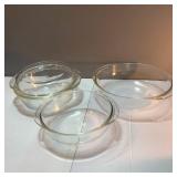 Clear Pyrex and Fire King Bakers
