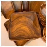 MCM Teak Square Platters and Salad Bowls