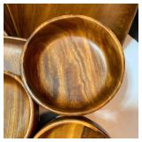MCM Teak Square Platters and Salad Bowls