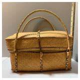 Handmade Philippine Basket with Lid and Handles, 2 Philippine Wood Nude Lady Nutcrackers