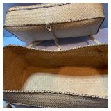 Handmade Philippine Basket with Lid and Handles, 2 Philippine Wood Nude Lady Nutcrackers