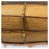 Handmade Philippine Basket with Lid and Handles, 2 Philippine Wood Nude Lady Nutcrackers