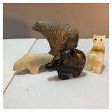 4 Carved Stone Bear Figure / Fetishes