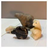 4 Carved Stone Bear Figure / Fetishes