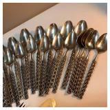 Orleans Facelle (Stainless) Flatware - Entwined Rope Motif - Pierced Stainless Steel Crafted in Showa Period Japan