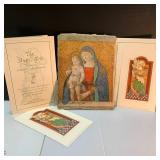 Beautiful Religious Art on Fresco, 2 Angel Prints