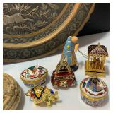 Eclectic Metal Decor with Hinged Trinket Boxes
