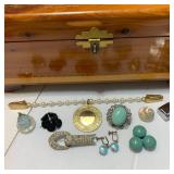 Vintage Chargers, Box, Knives, Book, Jewelry