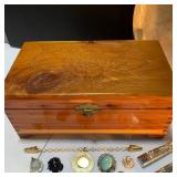 Vintage Chargers, Box, Knives, Book, Jewelry