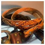 Tooled Leather Belts, Buffalo Nickel Buttons