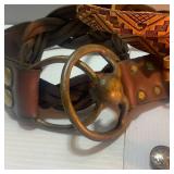Tooled Leather Belts, Buffalo Nickel Buttons