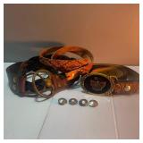 Tooled Leather Belts, Buffalo Nickel Buttons
