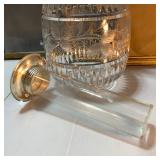 German Crystal Pitcher and 3 vintage frames