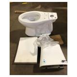 Glacier Bay Power Flush 12 inch Rough In Two-Piece 1.28 GPF Single Flush Elongated Toilet in White Seat Included  Customer Returns See Pictures