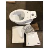 Glacier Bay Power Flush 12 inch Rough In Two-Piece 1.28 GPF Single Flush Elongated Toilet in White Seat Included  Customer Returns See Pictures