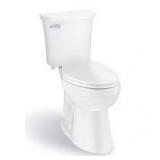 Glacier Bay Power Flush 12 inch Rough In Two-Piece 1.28 GPF Single Flush Elongated Toilet in White Seat Included  Customer Returns See Pictures