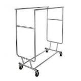 Double Folding Rolling Rack   Customer Returns See Pictures