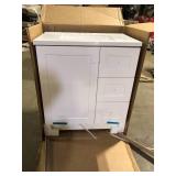 Glacier Bay Bannister 31 in. Single Sink White Bath Vanity with Granite-Look Colorpoint White Cultured Marble Top (Assembled)    Customer Returns See Pictures