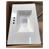Glacier Bay Bannister 31 in. Single Sink White Bath Vanity with Granite-Look Colorpoint White Cultured Marble Top (Assembled)    Customer Returns See Pictures