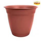 Vigoro 20 in. Mirabelle Large Clay Plastic Pot (20 in. D x 17 in. H) with Drainage Hole and Attached Saucer ( 12 Pack) Customer Returns See Pictures