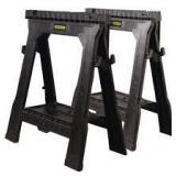 Stanley 31 in. H Plastic Folding Sawhorse (2 Pack)  Customer Returns See Pictures