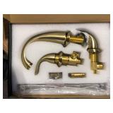 SUMERAIN Traditional Double Handle Tub Deck Mount Roman Tub Faucet with Corrosion Resistant in Brushed Gold   Customer Returns See Pictures