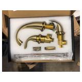 SUMERAIN Traditional Double Handle Tub Deck Mount Roman Tub Faucet with Corrosion Resistant in Brushed Gold   Customer Returns See Pictures