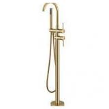 AKLFGN Single-Handle Freestanding Floor Mount Roman Tub Faucet Bathtub Filler with Hand Shower in. Gold Customer Returns See Pictures