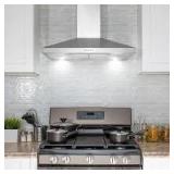 Golden Vantage 30 in. 217 CFM Convertible Kitchen Wall Mount Range Hood in Stainless Steel with Push Control, LEDs and Carbon Filters  Customer Returns See Pictures