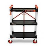 Crescent SITERUNNER 20 in. 3-Shelf Heavy Duty Folding Jobsite Cart with 300 lb. Capacity  Customer Returns See Pictures