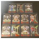 2023 Panini Select Prizm NFL Football Card Lot, 11 Cards Rookie and Star Players