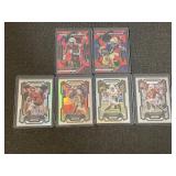 Lot of 6 2024 Panini Prizm Draft Picks Football Cards - Coleman, Odunze, Hurts, Worthy