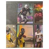 Collection of 5 NFL Rookie and Parallel Football Cards featuring Pickens, Woodson, Edwards, and Stover