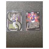 Set of 2 J.J. McCarthy Rookie Football Cards - 2024 Select & Donruss Optic Light It Up