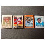 Collection of Sports Trading Cards Featuring Football and Hockey Players