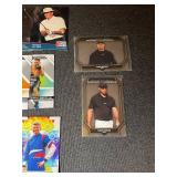 Collection of Sports Trading Cards featuring Tiger Woods and Various Athletes