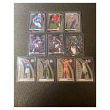 Collection of 10 2024 Panini Prizm Football Rookie Cards in Protective Sleeves