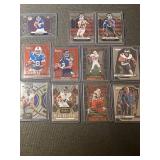 Collection of 11 Modern NFL Football Trading Cards including Rookie and Insert Cards