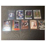 Collection of 9 2024 Panini NFL Football Trading Cards Including Amon-Ra St. Brown, Josh Allen, Lamar Jackson