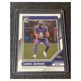 Collection of 9 2024 Panini NFL Football Trading Cards Including Amon-Ra St. Brown, Josh Allen, Lamar Jackson