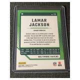 Collection of 9 2024 Panini NFL Football Trading Cards Including Amon-Ra St. Brown, Josh Allen, Lamar Jackson