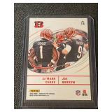 Collection of 9 2024 Panini NFL Football Trading Cards Including Amon-Ra St. Brown, Josh Allen, Lamar Jackson
