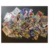 Collection of NFL Football Trading Cards featuring Favre, Sanders, Smith, Aikman, Lewis, Bettis and More