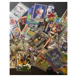Collection of NFL Football Trading Cards featuring Favre, Sanders, Smith, Aikman, Lewis, Bettis and More