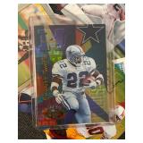 Collection of NFL Football Trading Cards featuring Favre, Sanders, Smith, Aikman, Lewis, Bettis and More