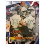 Collection of NFL Football Trading Cards featuring Favre, Sanders, Smith, Aikman, Lewis, Bettis and More