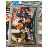 Collection of NFL Football Trading Cards featuring Favre, Sanders, Smith, Aikman, Lewis, Bettis and More