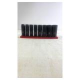 Set of 7 Impact Socket Wrenches with Organizer Rail