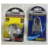 Brinks Stainless Steel Disc Padlock and High Security Steel Padlock Set