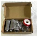 Silicone Hose Adapter Set with Clamps and Tape (Gray, 3 Pieces)